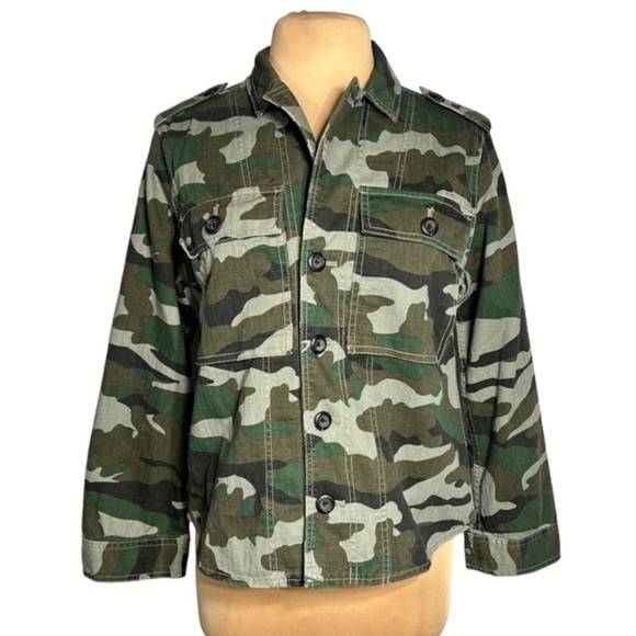 J.Crew camo green utility shacket size M - Picture 6 of 11